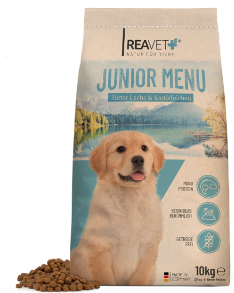 Trockenfutter Junior Menu - Zarter Lachs & Kartöffelchen 10kg