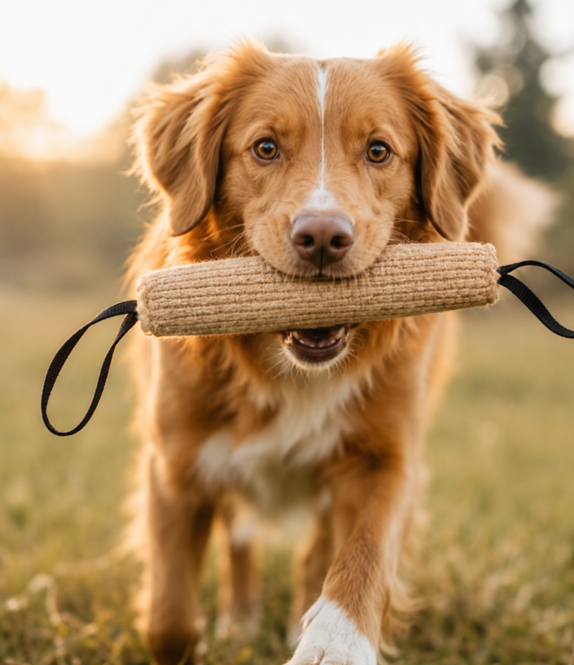 Beißrolle aus Jute mit 2 Handschlaufen