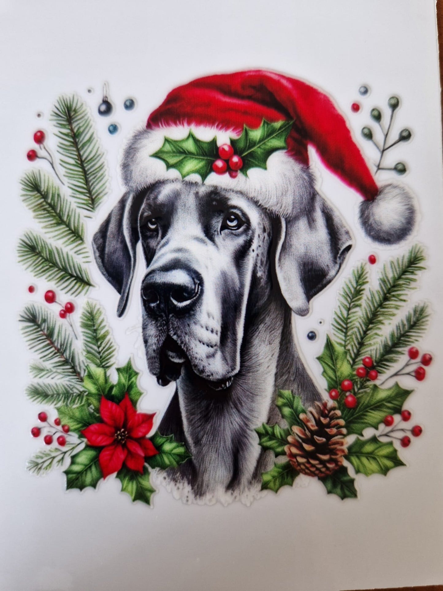 Glas mit Deckel&Stohhalm + Hundemotiv