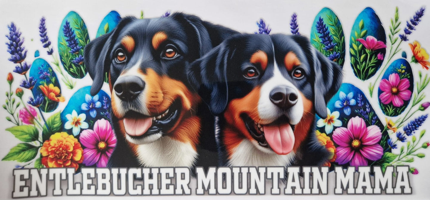 Glas mit Deckel&Stohhalm + Hundemotiv