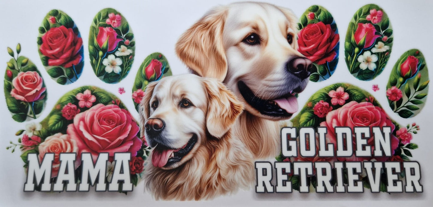 Glas mit Deckel&Stohhalm + Hundemotiv