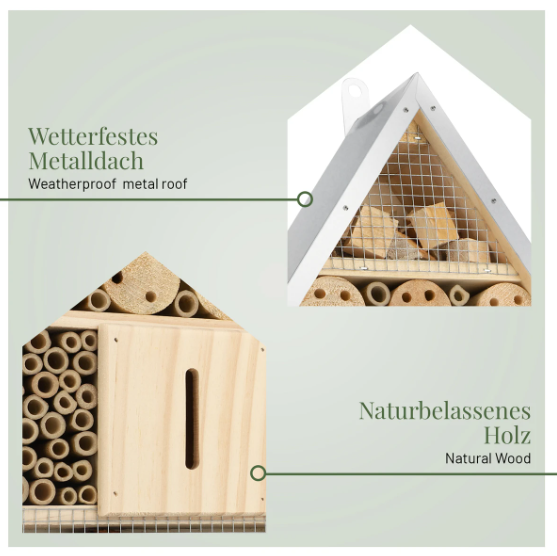 Großes Insektenhotel mit Metalldach