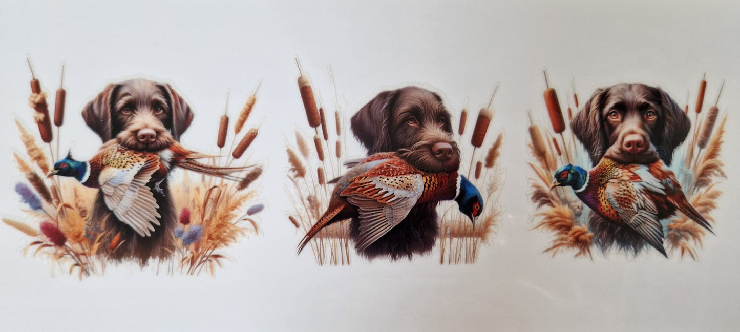 Glas mit Deckel&Stohhalm + Hundemotiv