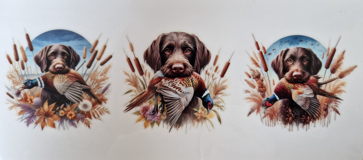 Glas mit Deckel&Stohhalm + Hundemotiv