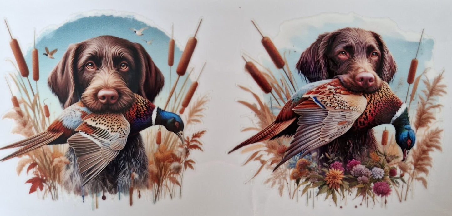 Glas mit Deckel&Stohhalm + Hundemotiv