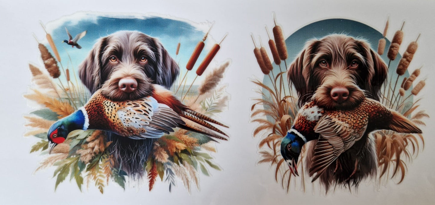 Glas mit Deckel&Stohhalm + Hundemotiv