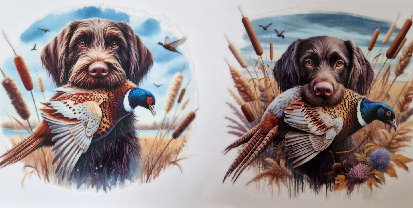 Glas mit Deckel&Stohhalm + Hundemotiv