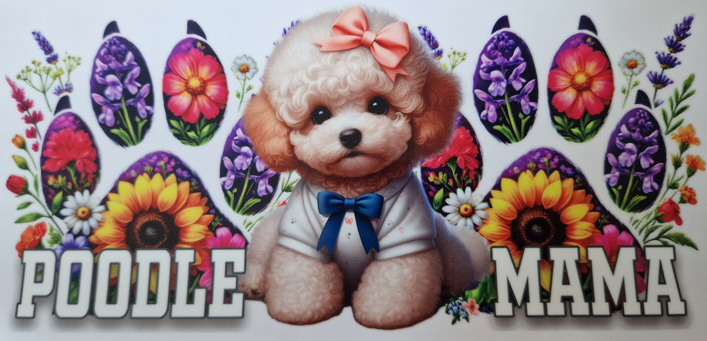 Glas mit Deckel&Stohhalm + Hundemotiv