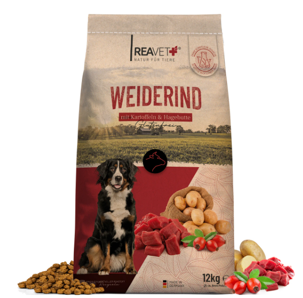 Trockenfutter Weiderind - mit Kartoffeln & Hagebutte 12kg