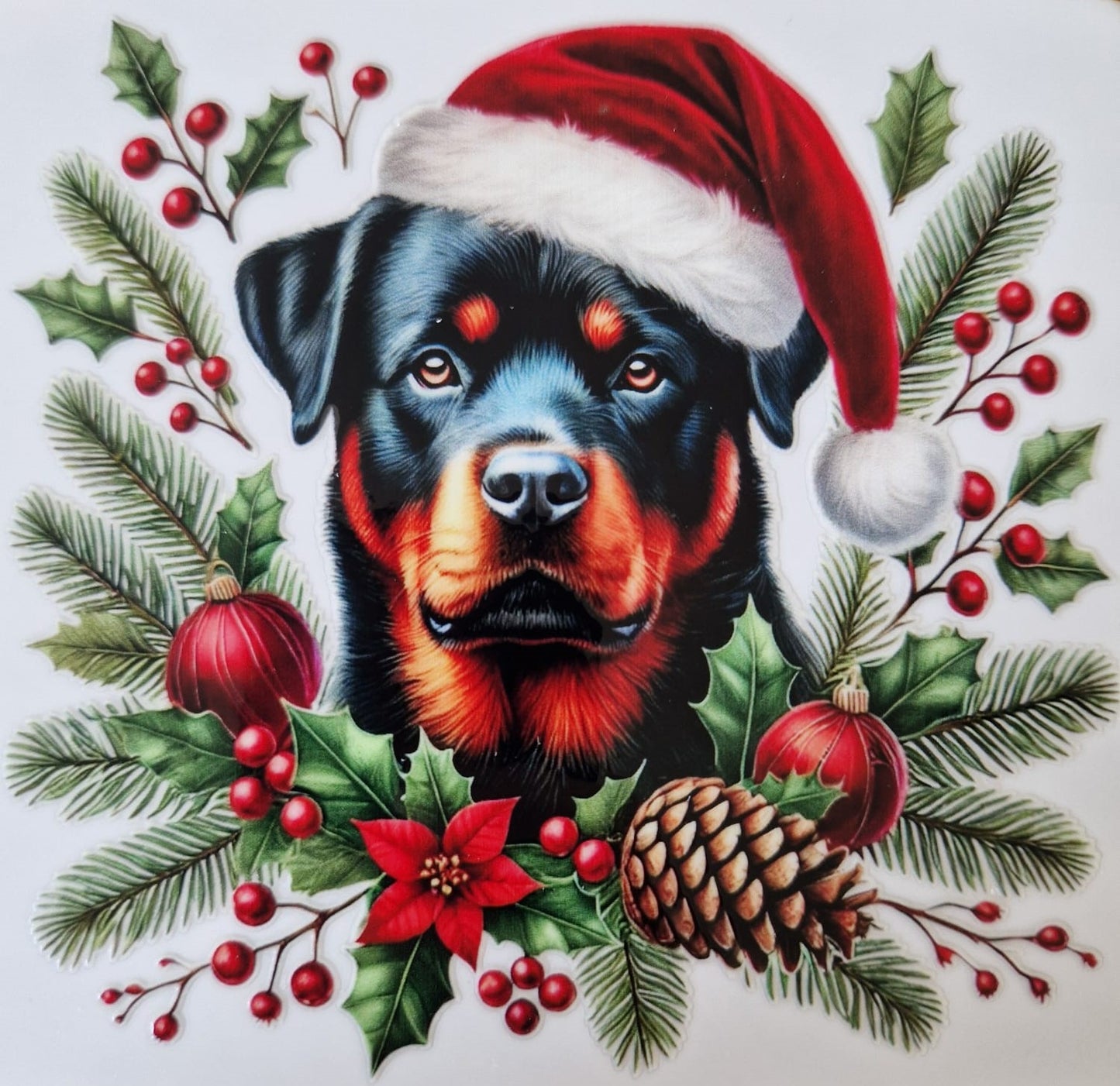 Glas mit Deckel&Stohhalm + Hundemotiv