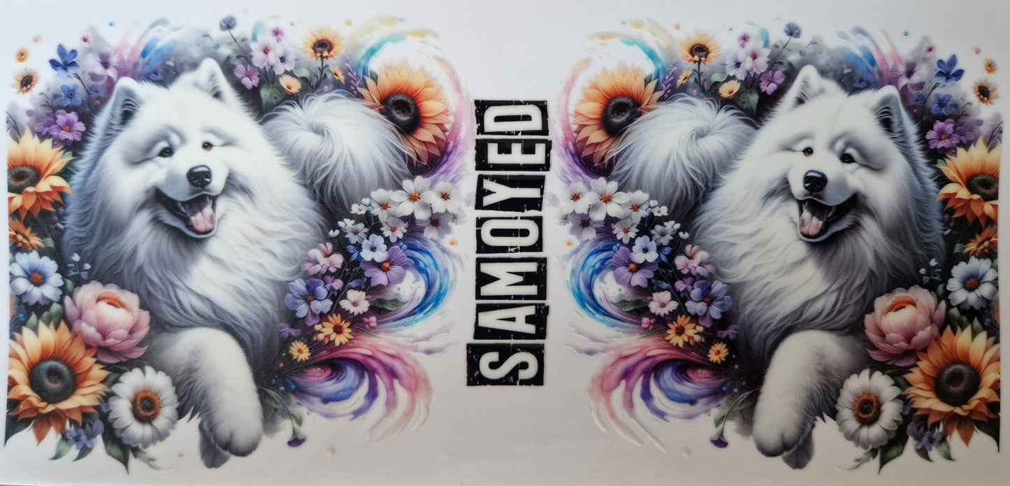 Glas mit Deckel&Stohhalm + Hundemotiv