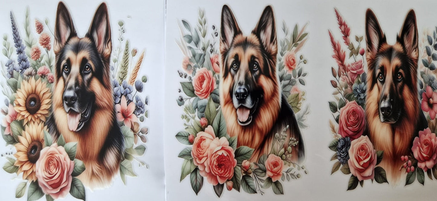 Glas mit Deckel&Stohhalm + Hundemotiv