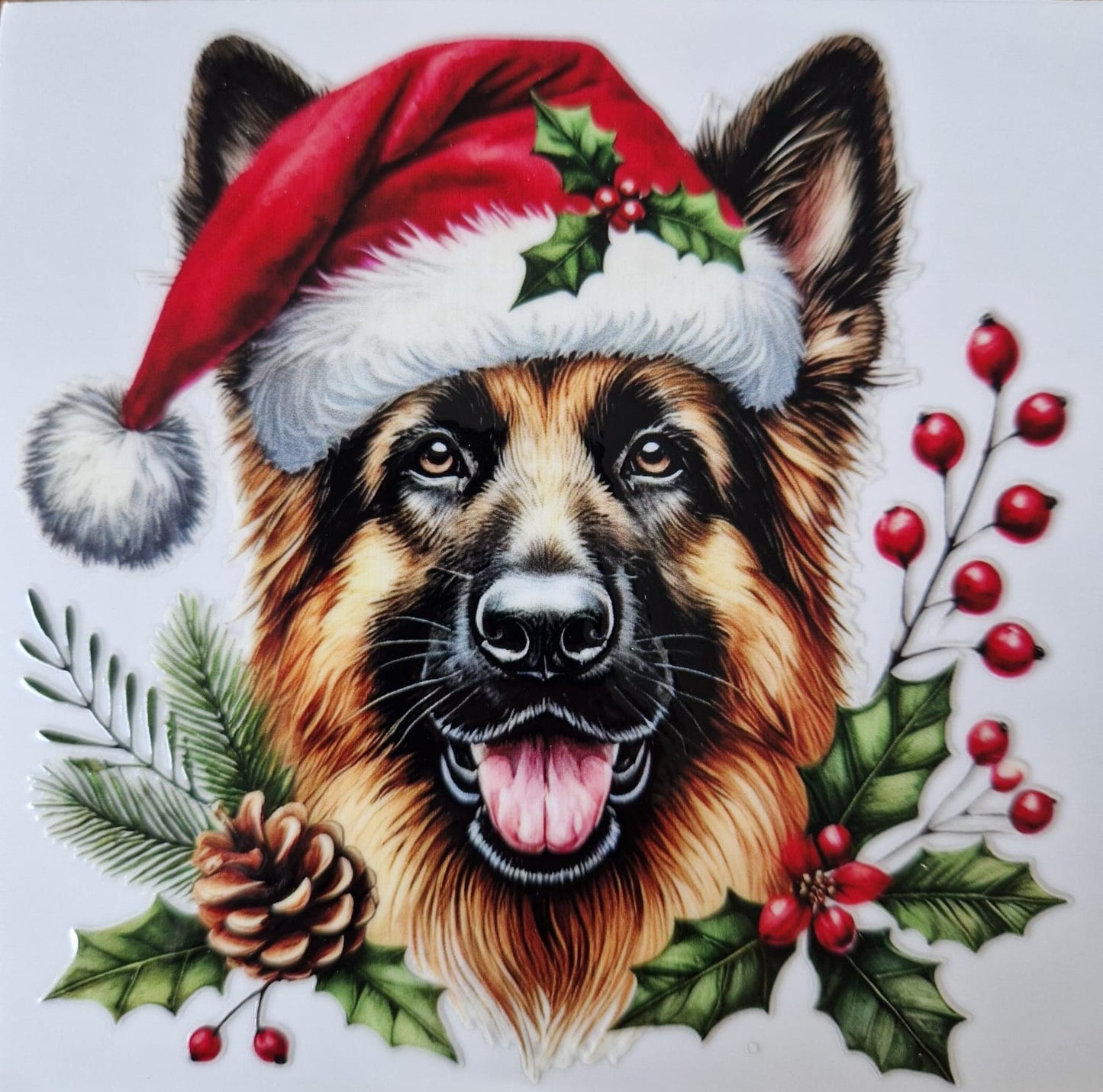 Glas mit Deckel&Stohhalm + Hundemotiv