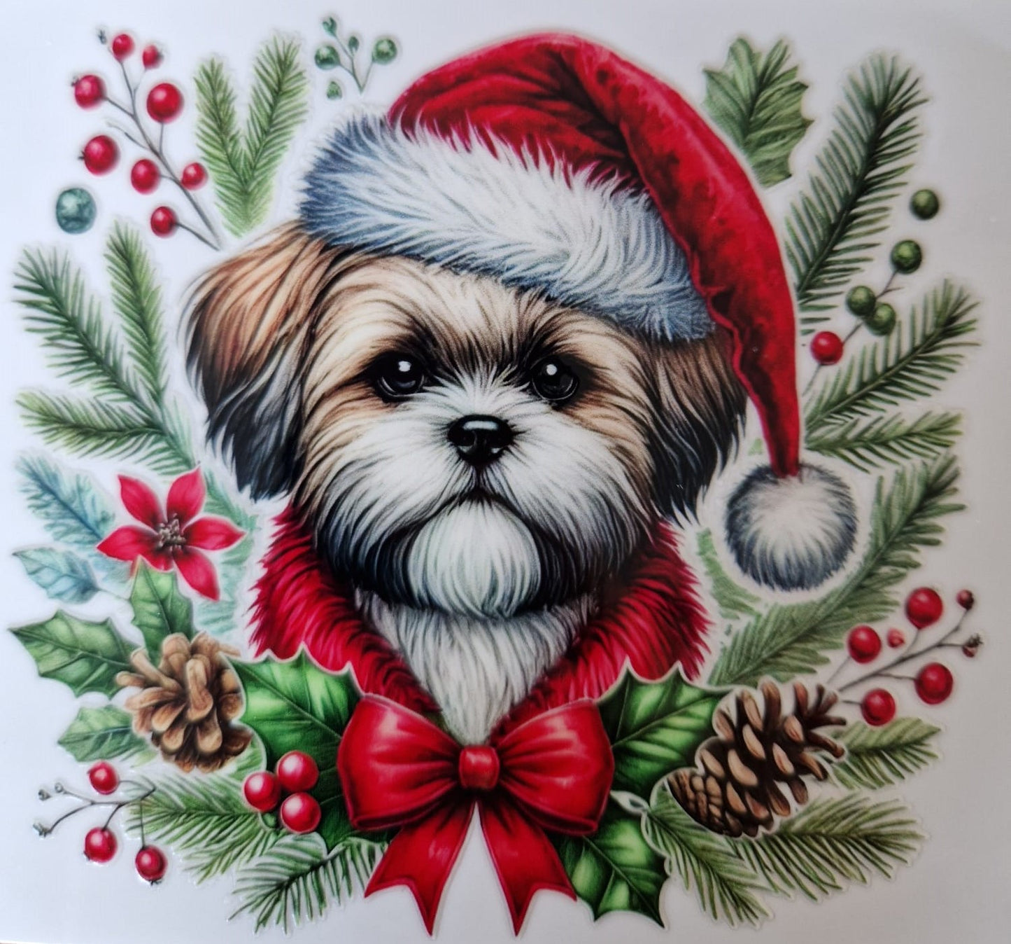 Glas mit Deckel&Stohhalm + Hundemotiv