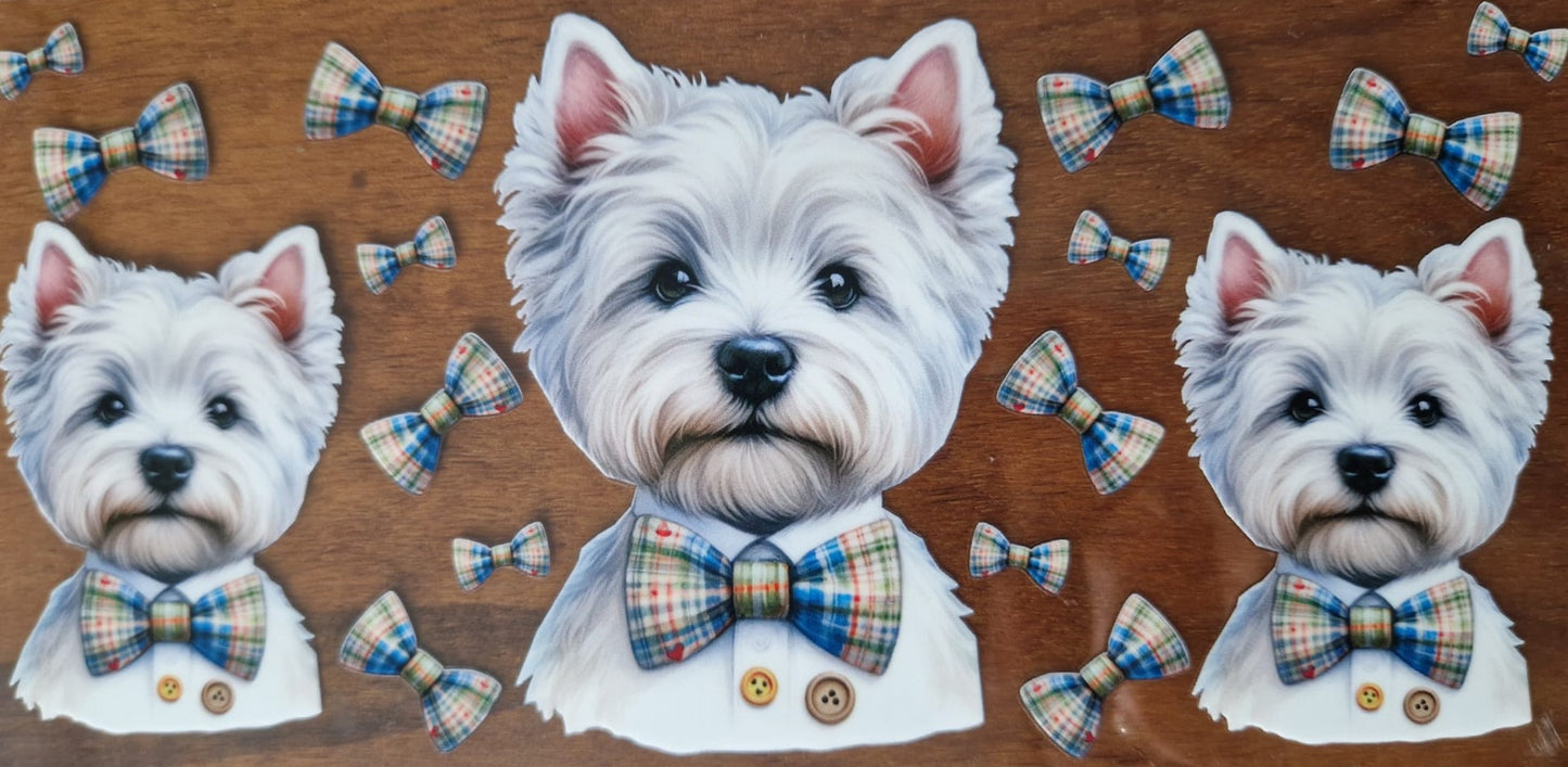 Glas mit Deckel&Stohhalm + Hundemotiv