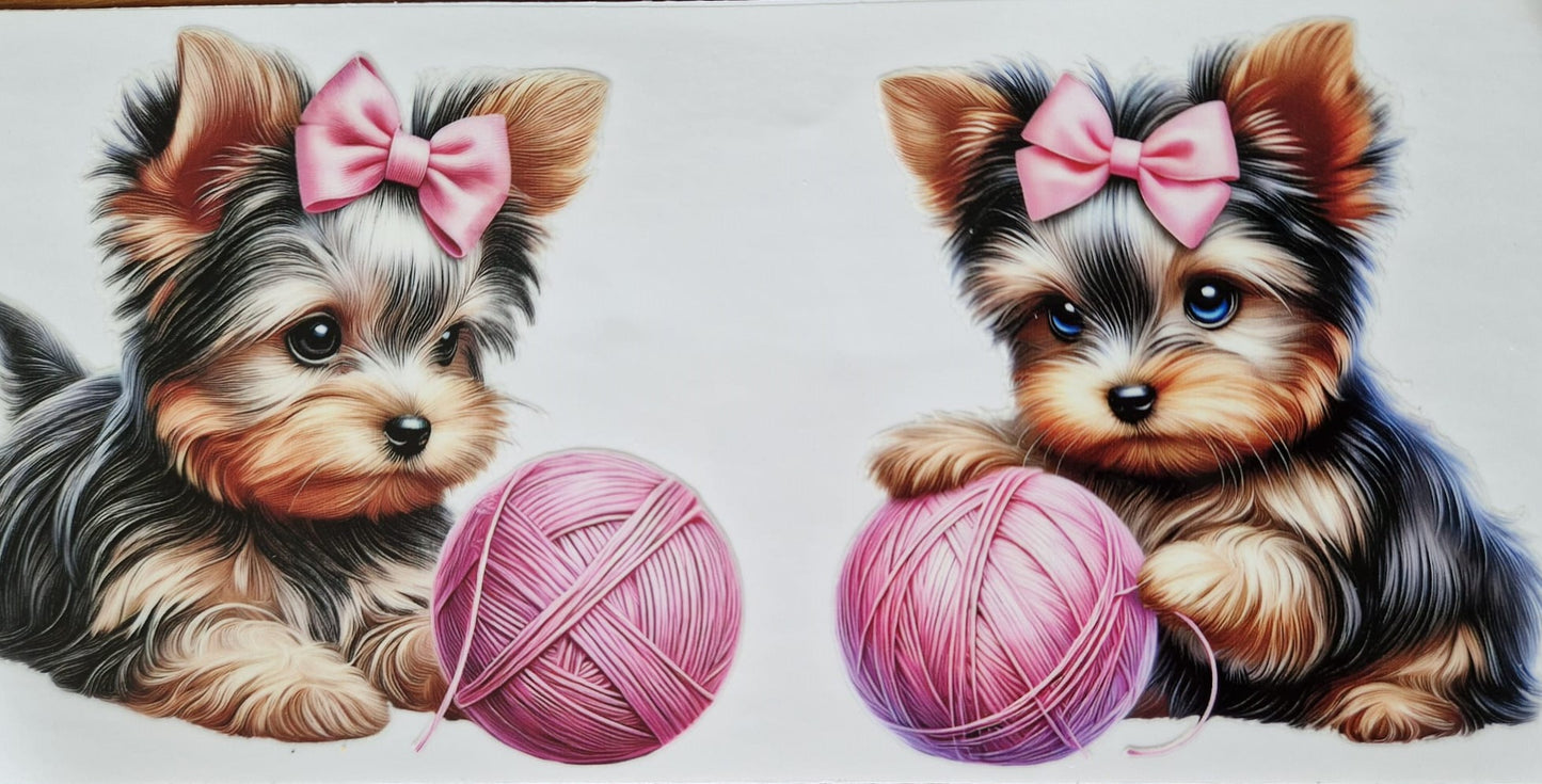 Glas mit Deckel&Stohhalm + Hundemotiv