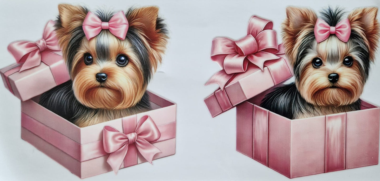 Glas mit Deckel&Stohhalm + Hundemotiv