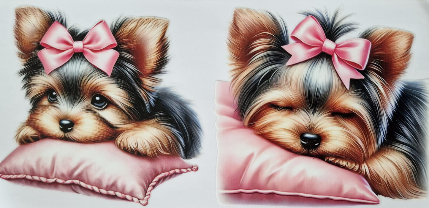 Glas mit Deckel&Stohhalm + Hundemotiv