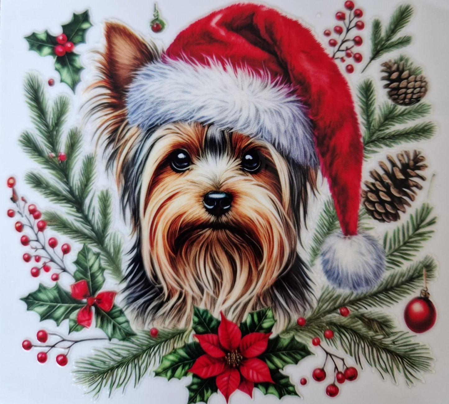 Glas mit Deckel&Stohhalm + Hundemotiv