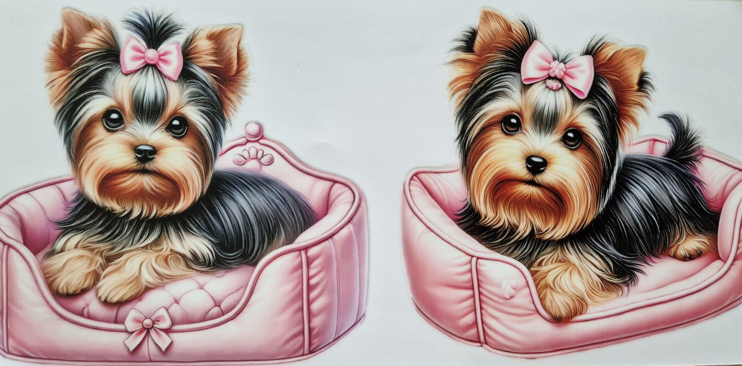 Glas mit Deckel&Stohhalm + Hundemotiv