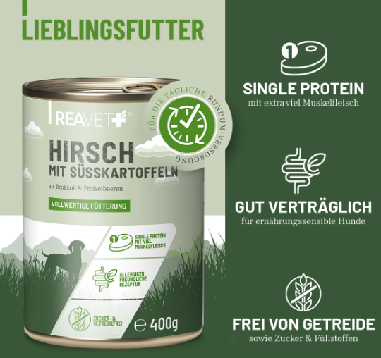 Hirsch mit Süßkartoffel an Brokkoli & Preiselbeeren