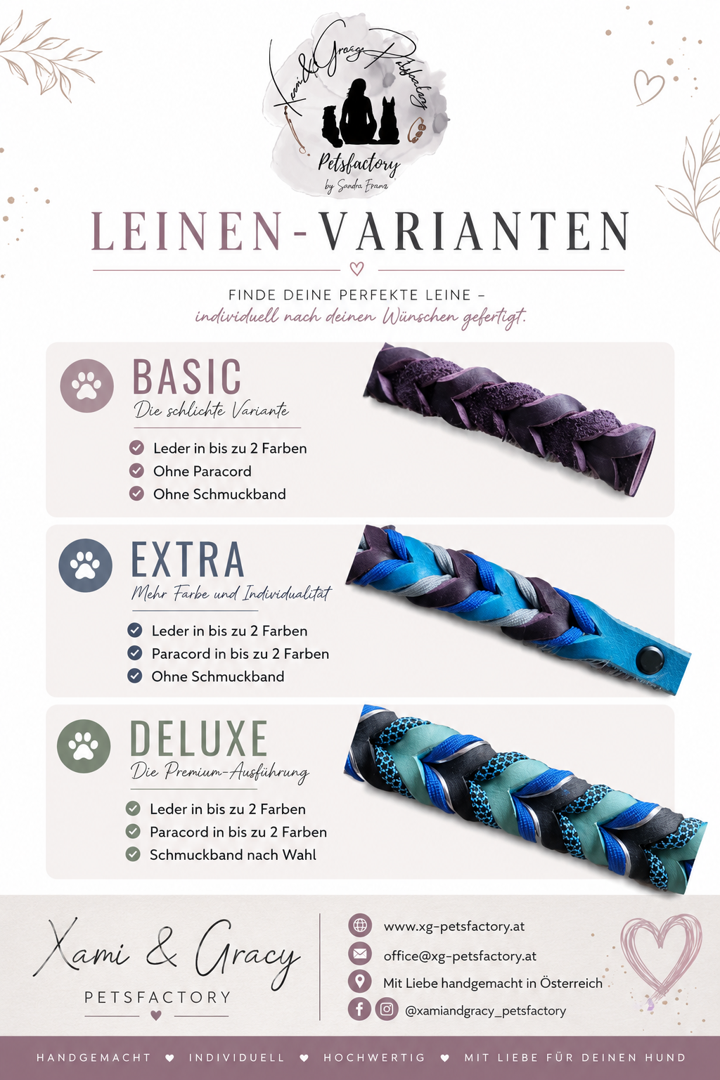 Lederleine 3 Fach